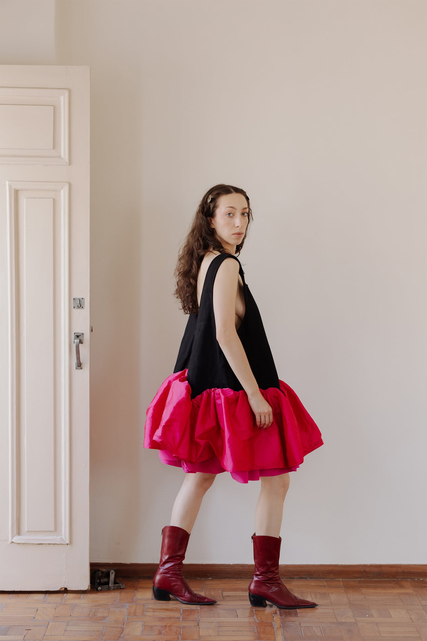 Vestido preto/branco