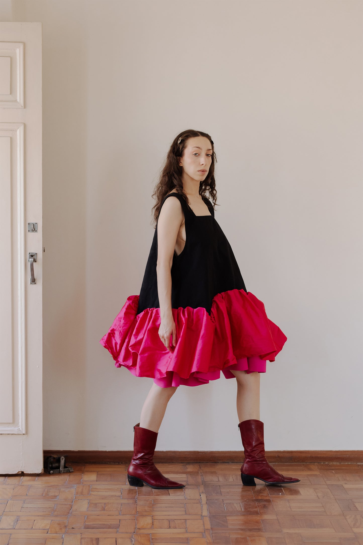 Vestido preto/branco