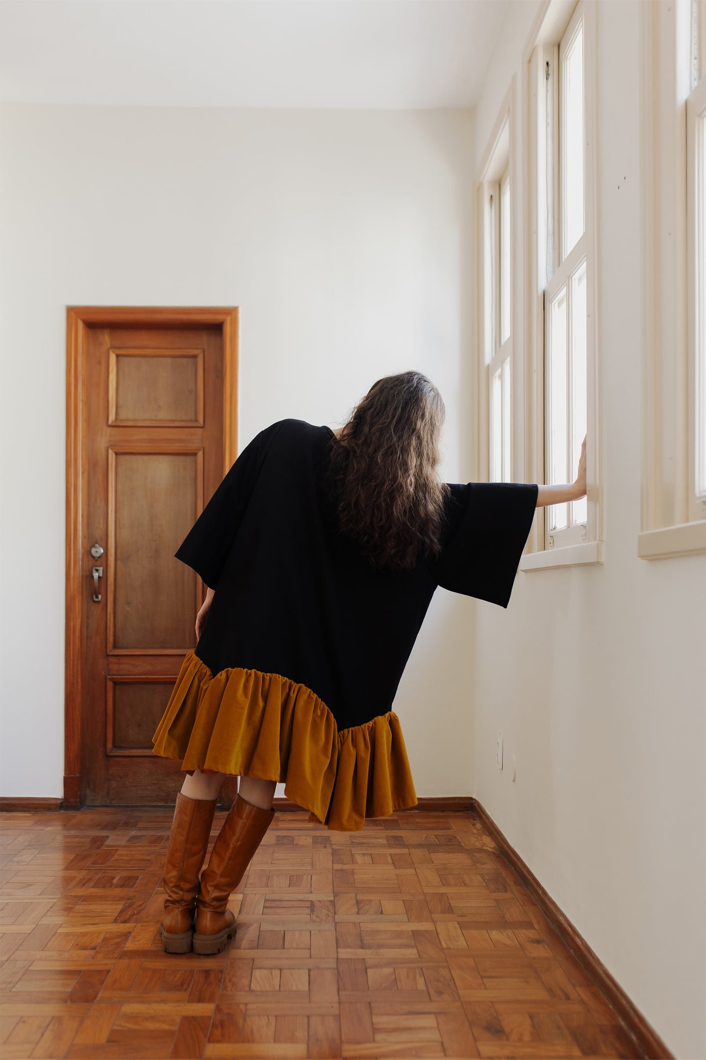 Vestido de tapeçaria curto