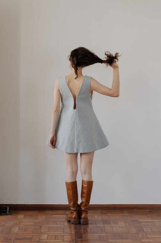 Vestido dupla face pato